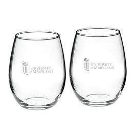 Jardine - University of Maryland Baltimore 21oz. 2-Piece Stemless Wine Glass Set - Multicolor