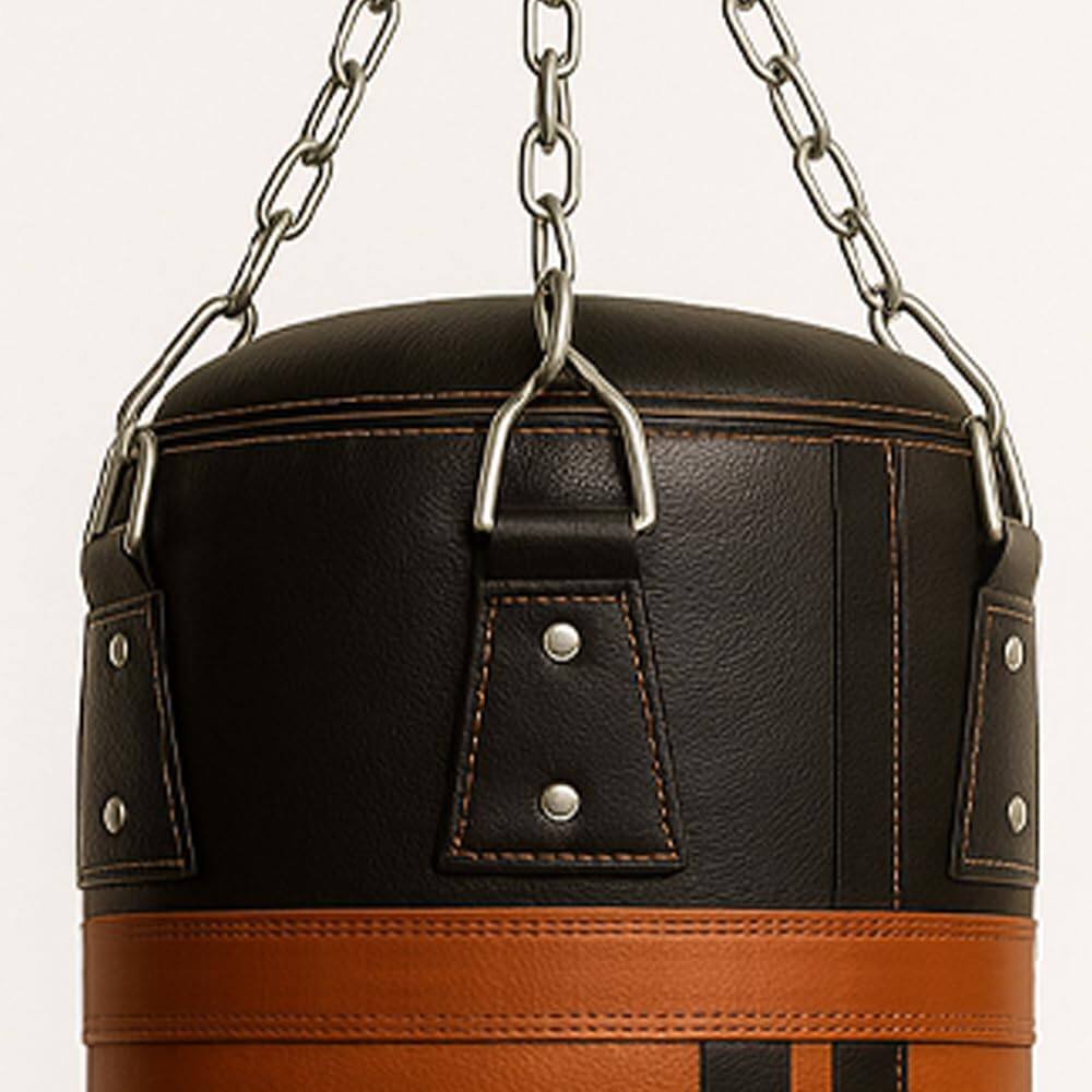 Left. Amber Sporting Goods - Leather Heavy Bag for Boxing, MMA, Muay Thai  Aerobic Workout, Unfilled, 200lb - Brown or Black.