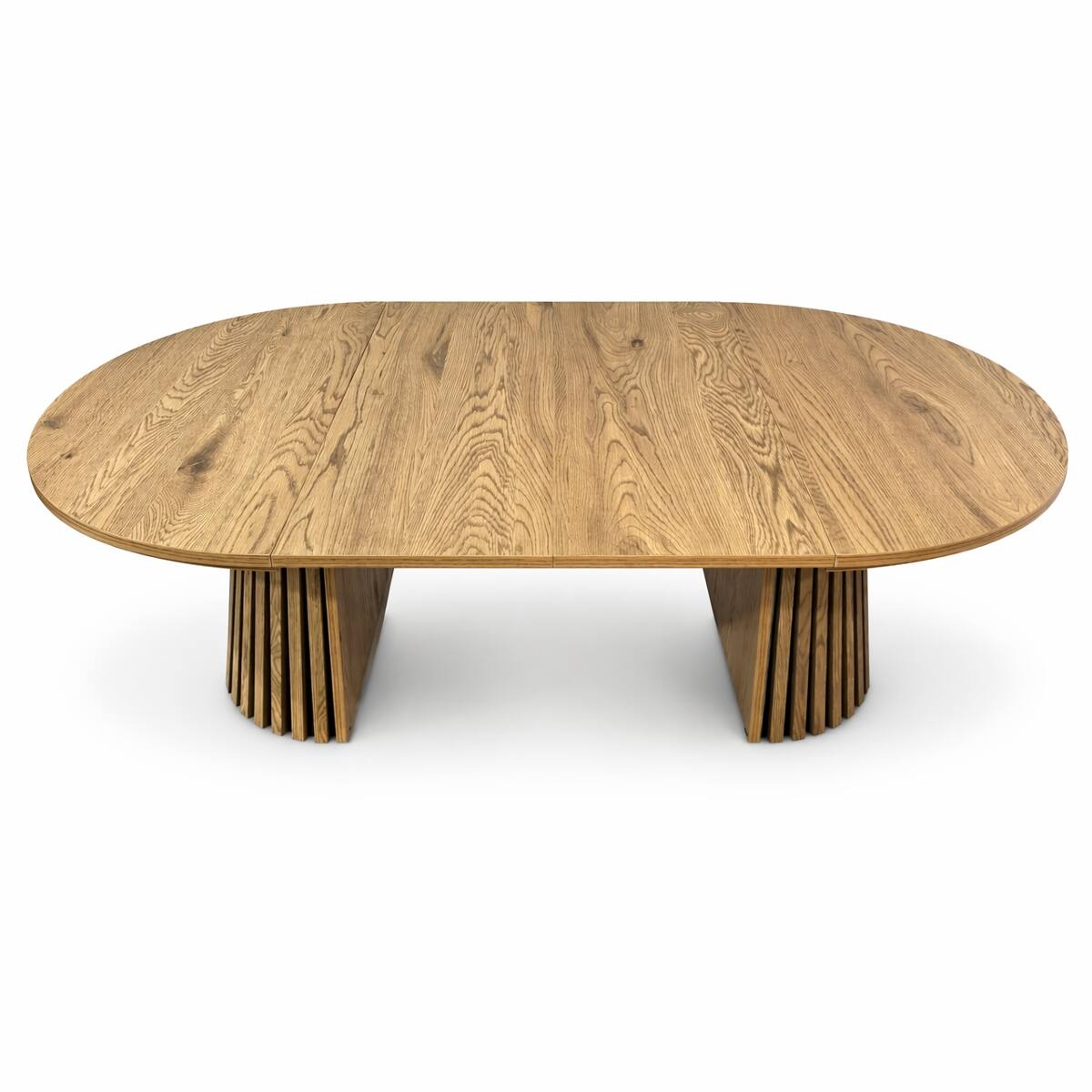 Alt View 10. Loheer - Loheer Extendable Oval Dining Table, Wood Grain MDF, Space-Saving Coffee and Dining Table - Beige and Natural.