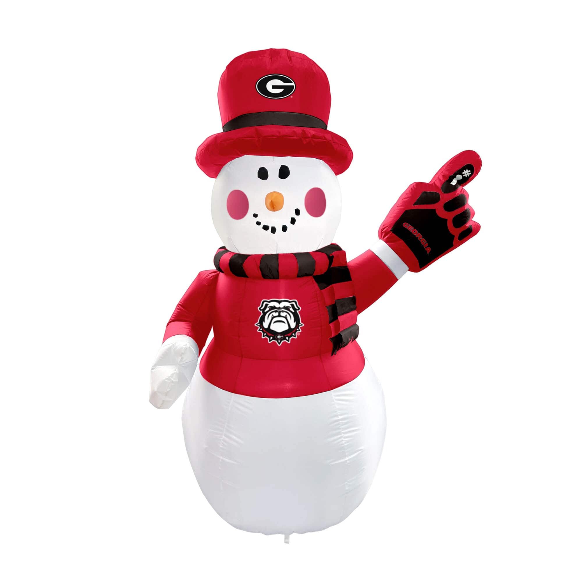 Front. Logo Brands - Georgia Bulldogs 7' Inflatable Snowman - Multicolor.