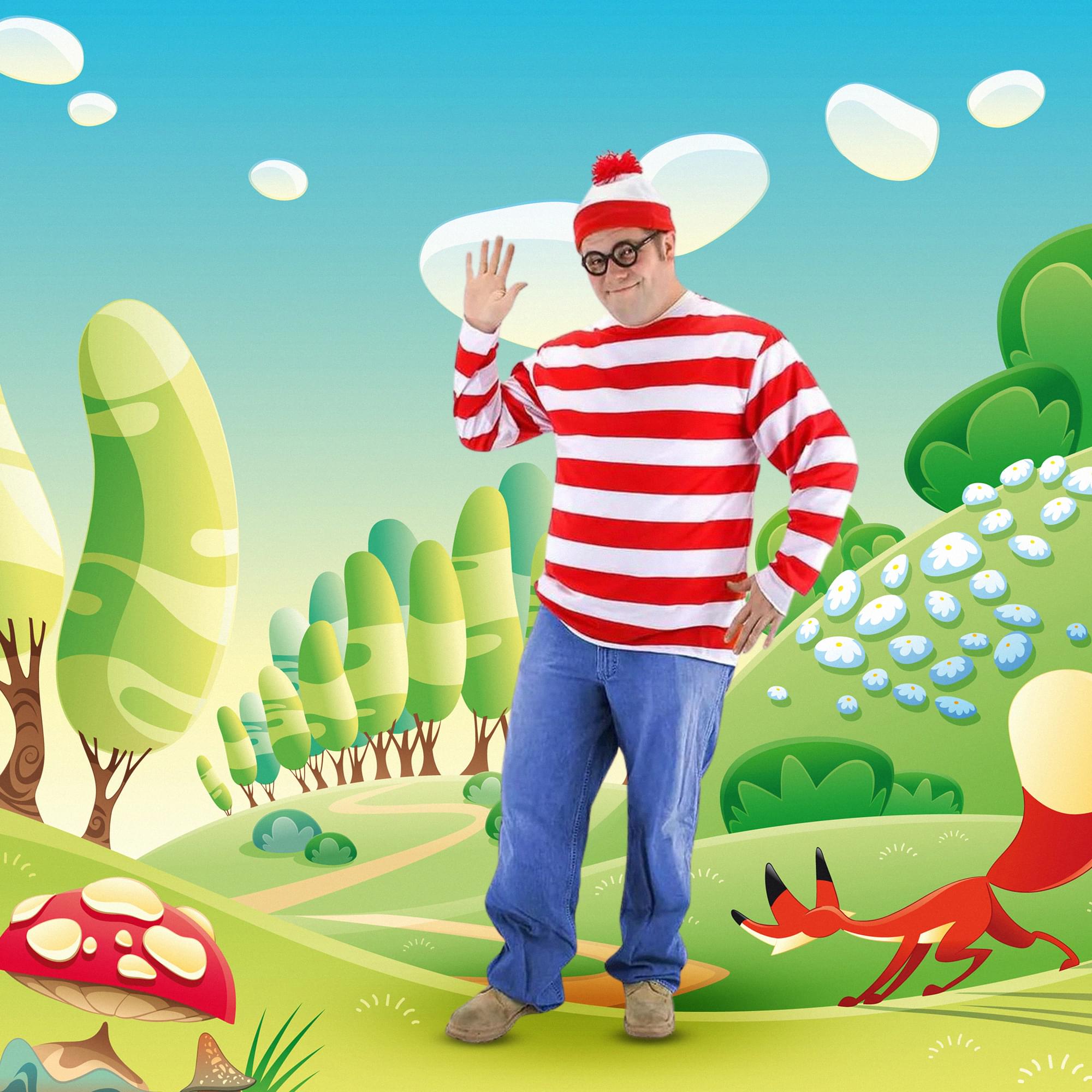 Alt View 2. Elope - Where's Waldo Adult Plus Costume XXL - Red/White.