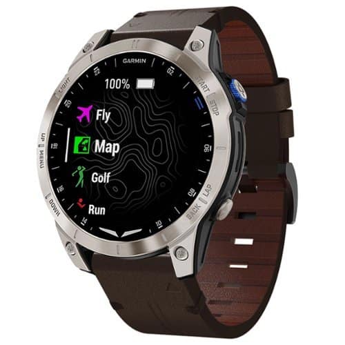 StrapsCo - Italian Leather Strap QuickFit 22 Watch Band For Garmin Approach S70 – 47mm - Espresso