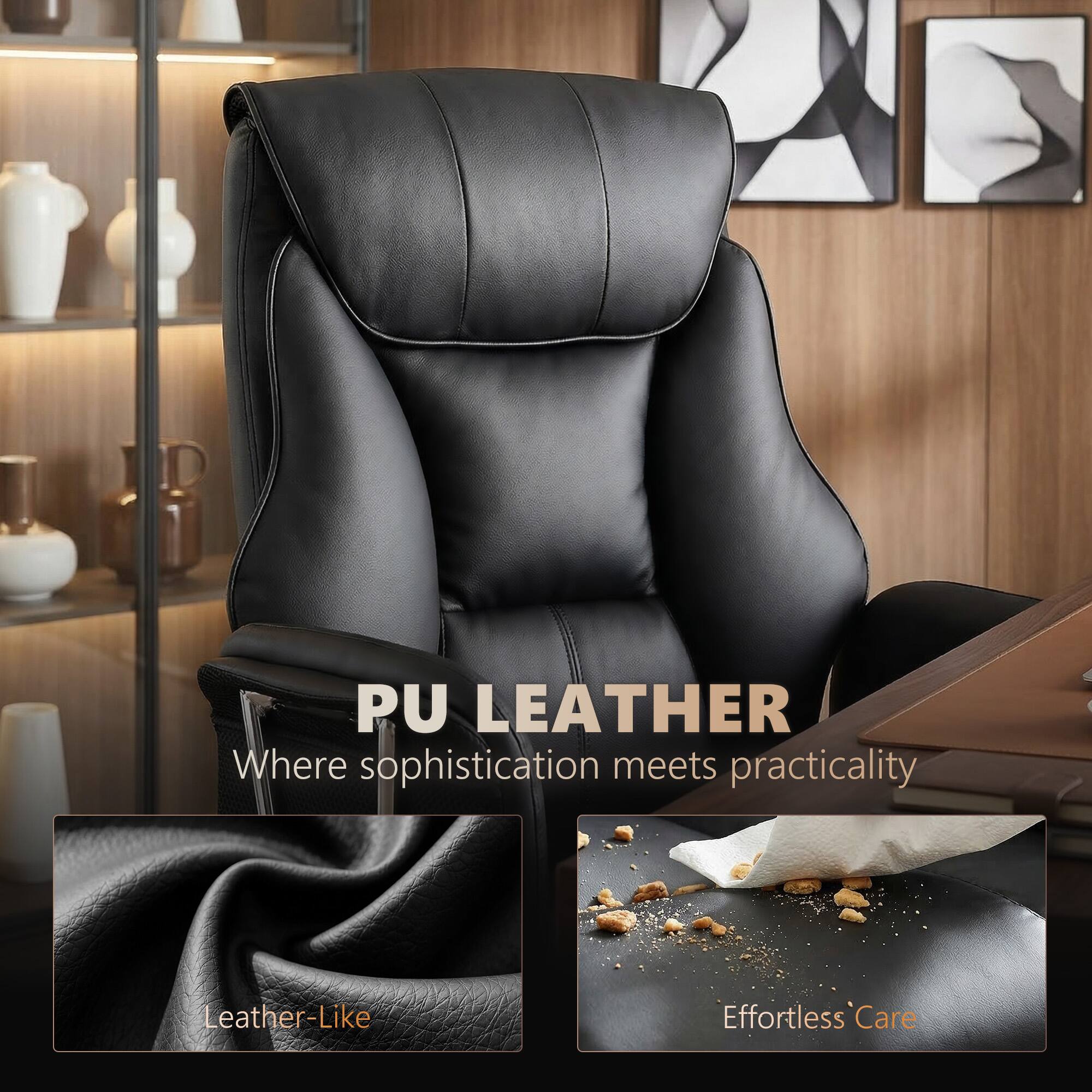 PU LEATHER  
Where sophistication meets practicality  

Leather-Like  
Effortless Care