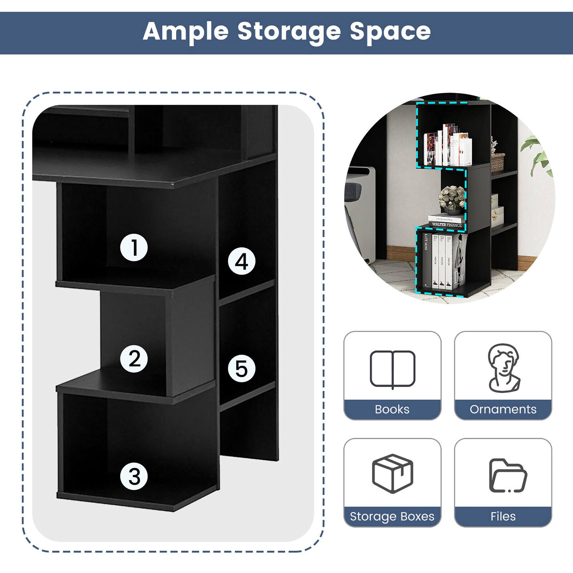Ample Storage Space / Books / Ornaments / Storage Boxes / Files / 1 4 2 5 3
