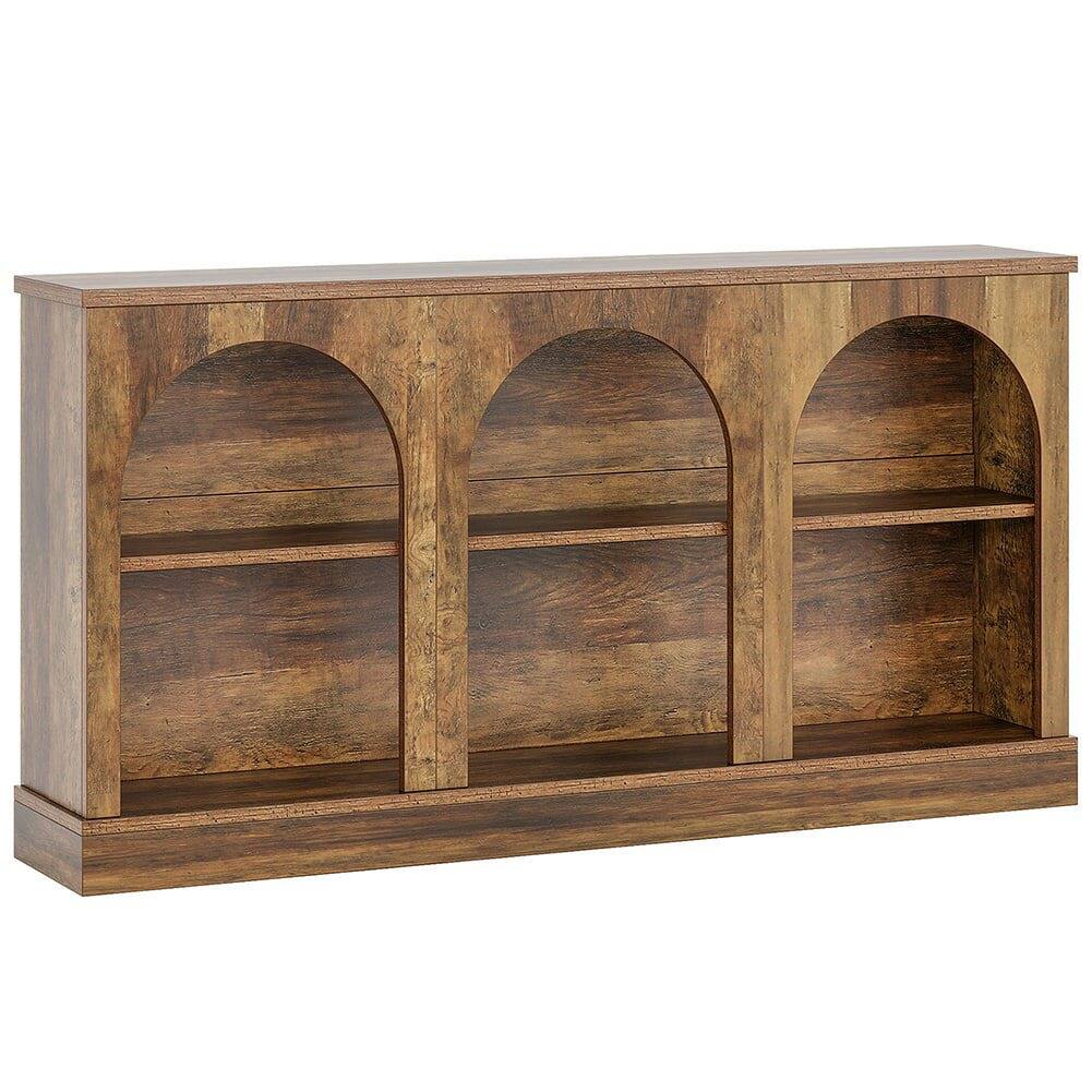 Alt View 5. Kadyn - Kadyn 3-Tier Storage Console Table, Rustic Entryway Decor, Space-Saving Home Accessory, Rustic Brown - Brown.