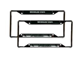 Rico Industries - Michigan State Spartans Chrome EZ View License Plate Frame - Set of 2 Frames - Multi