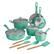 Angle. Tramontina - 14PC Cold Forged Cookware Set - Teal.