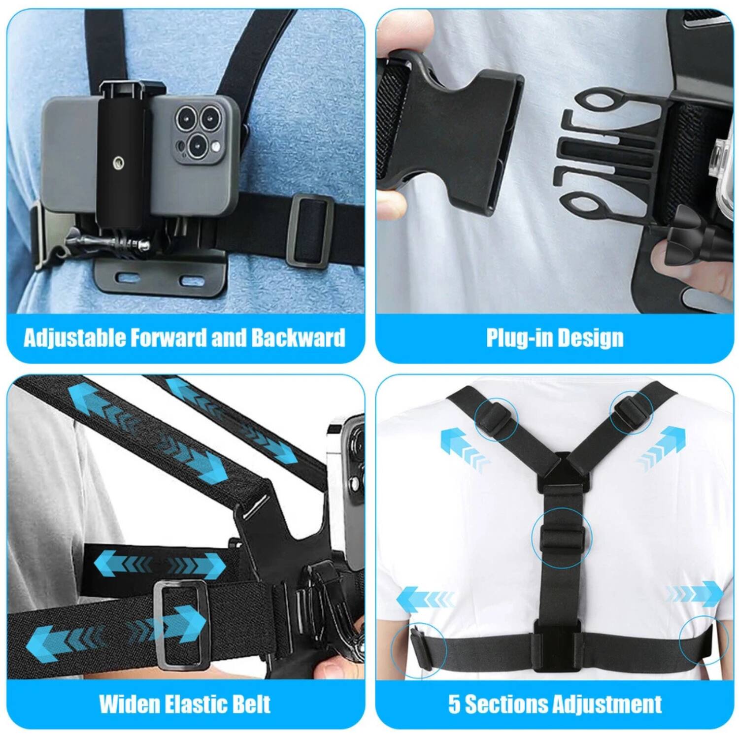 - Adjustable Forward and Backward
- Plug-in Design
- Widen Elastic Belt
- 5 Sections Adjustment