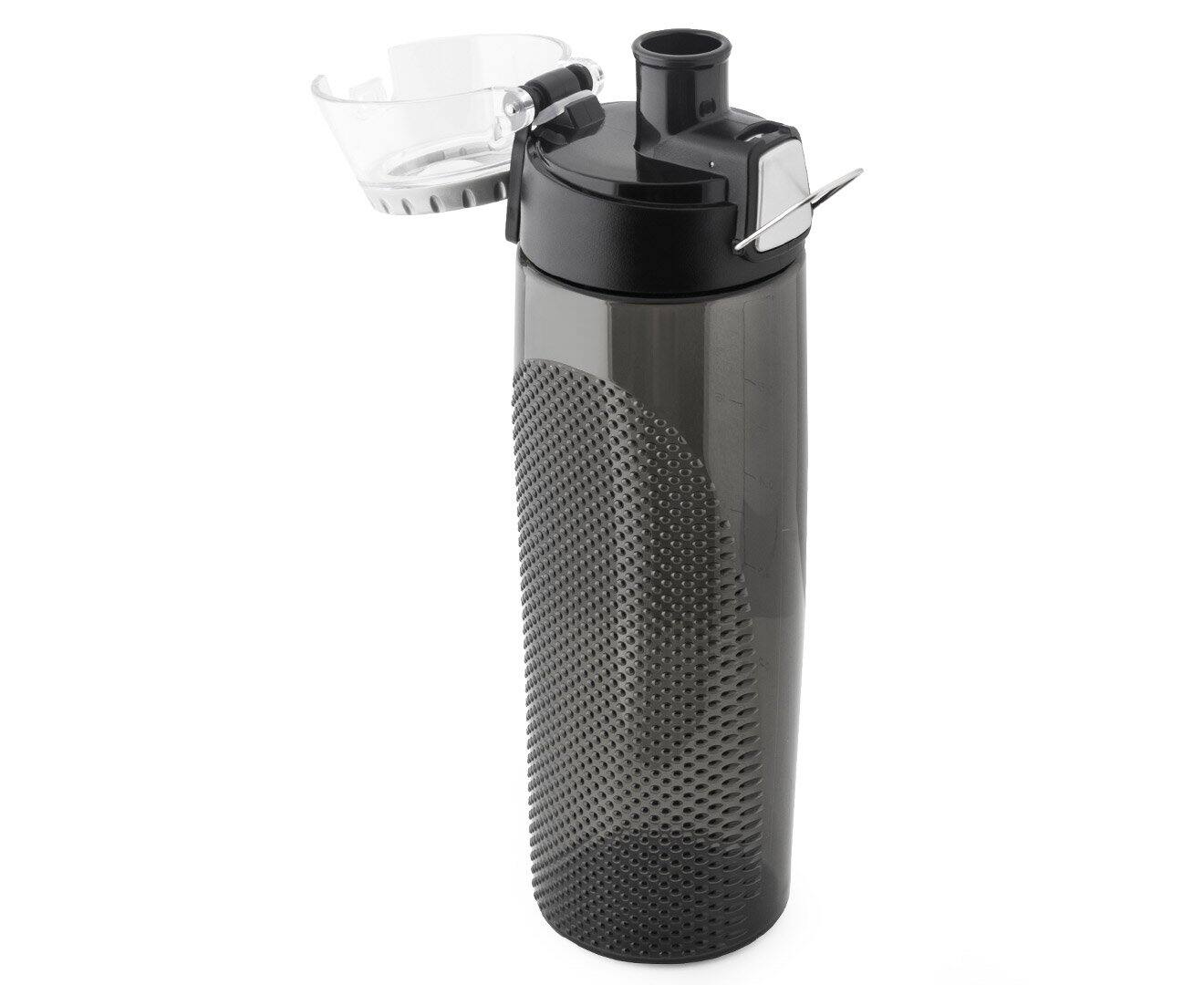 Alt View 6. Thermos - Thermos 24 oz. Tritan Flip-Cap Water Bottle with Rotating Meter - Smoke - Gray.