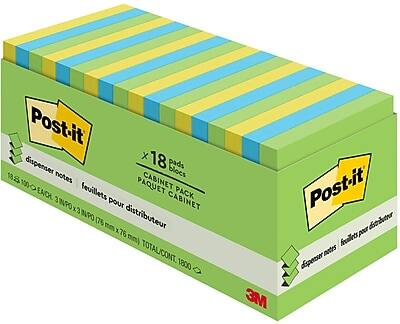 Post-it  
x 18 Dispenser pads  
Cabinet Pack  
18 x 100 Sheets  
3M Post-it  
18 x 100 Sheets per Cabinet Pack  
3 x 3 in (76 mm)  
Total/Cont. 1800 Sheets  
3M