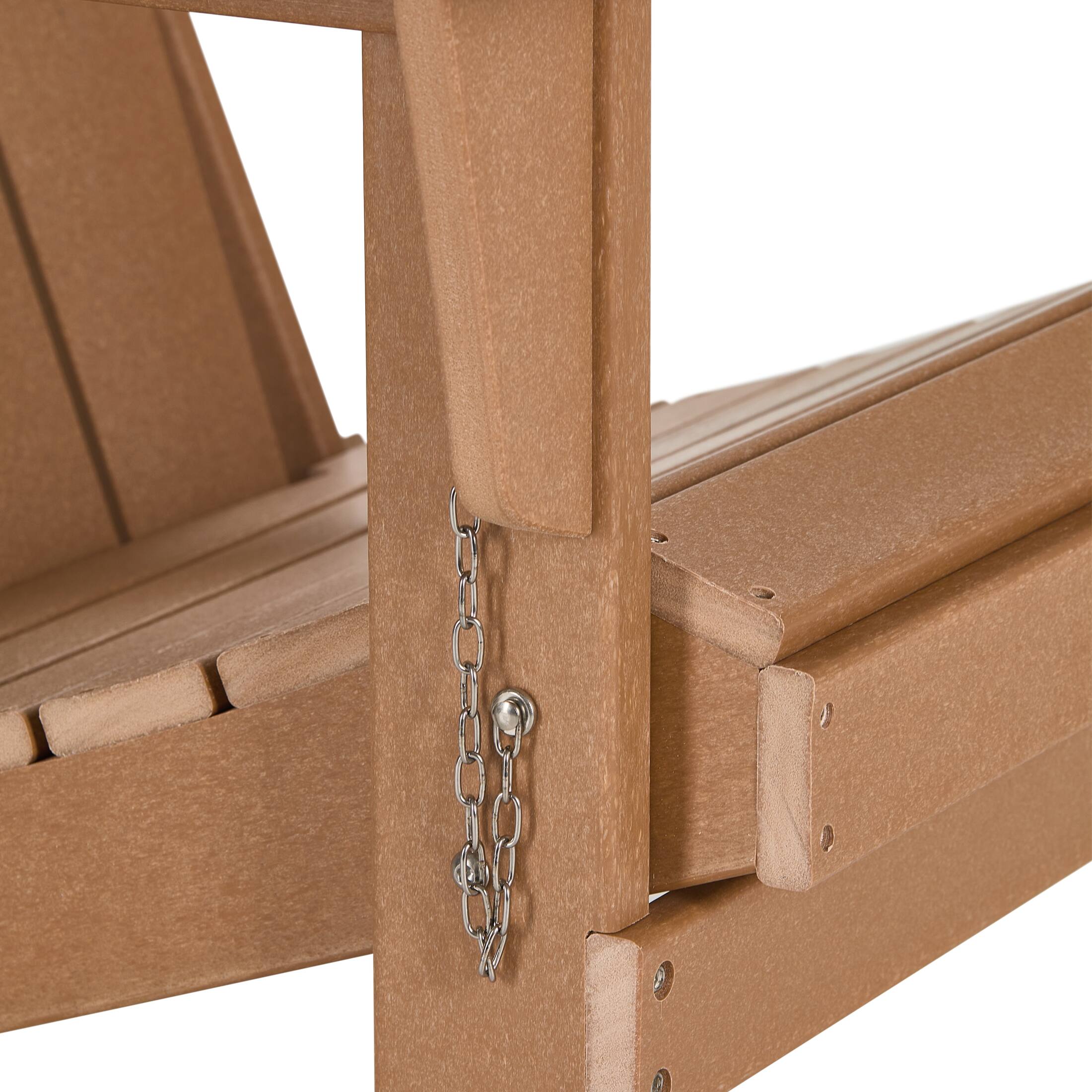 Alt View 6. WestinTrends - WestinTrends Malibu Outdoor HDPE Folding Poly Adirondack Chairs (Set of 2) - Teak.