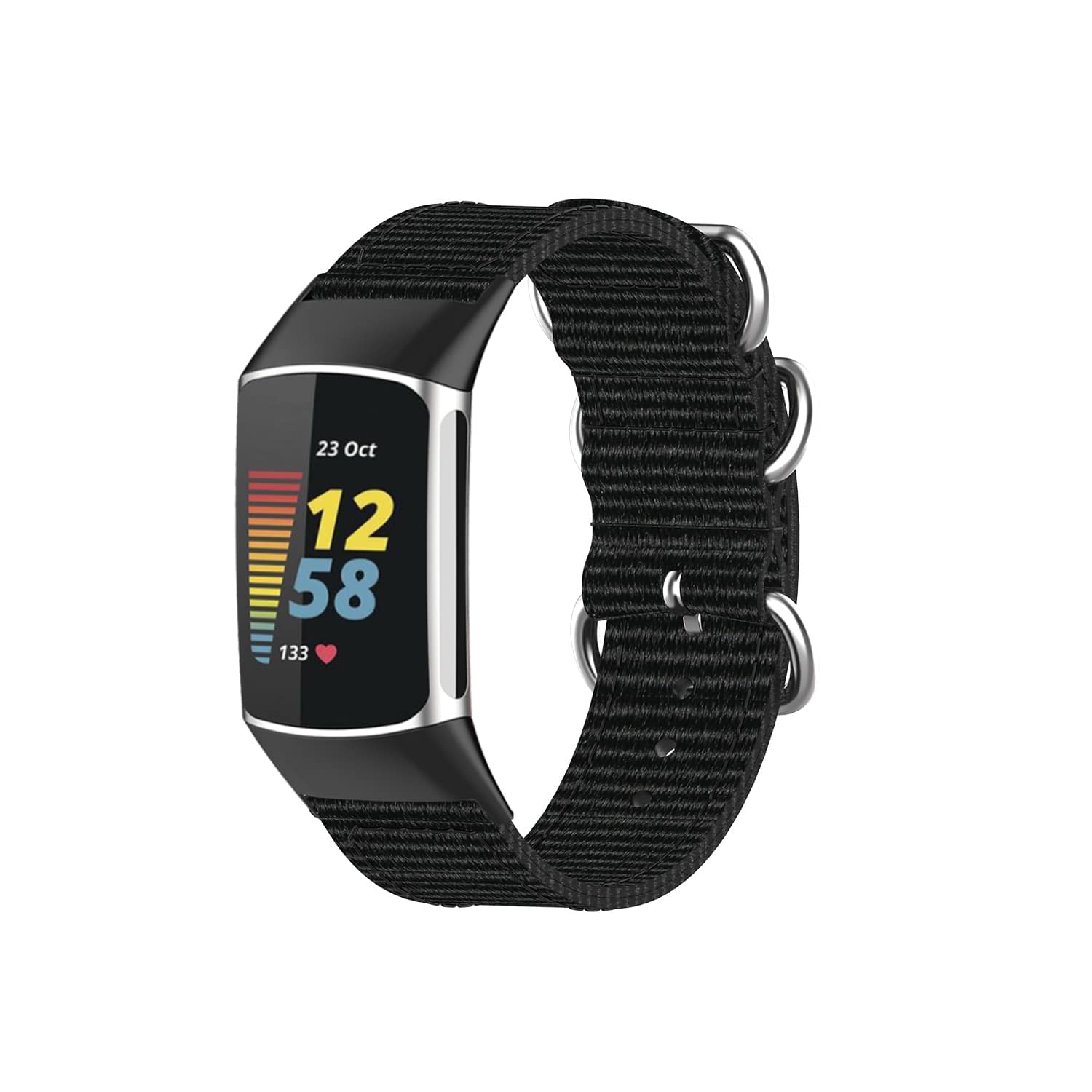 StrapsCo - Military Strap Nylon Watch Band For Fitbit Charge 6 - Black price history on PriceWatchPro