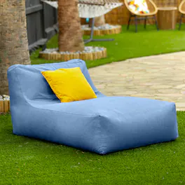 Jaxx - Coza Outdoor Sun Lounger - Luxurious Giant Outdoor Chaise - Sunbrella - Ocean Blue