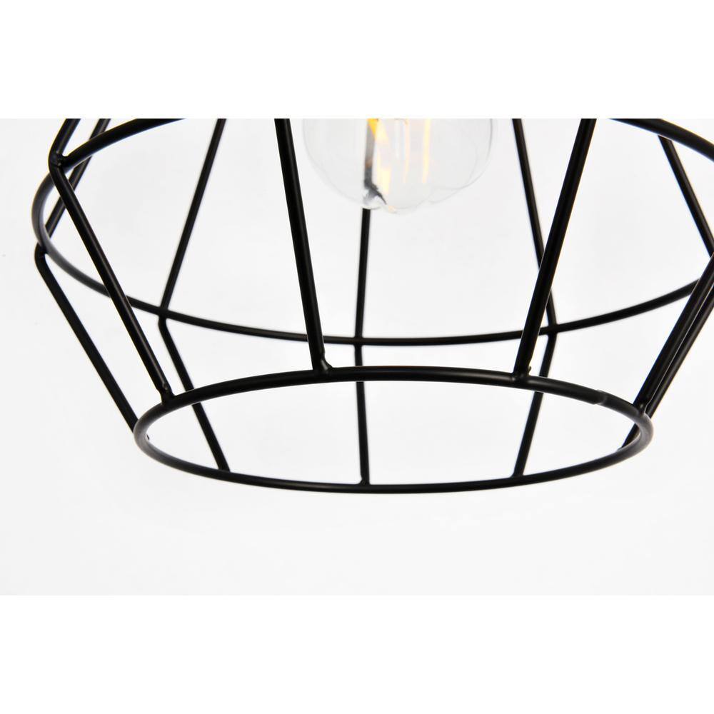 Left. Living District - Jago Collection Pendant D9.1 H12.3 Lt:1 Black Finish - Black.