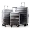 Front. Winado - Carry on Luggage Set 20"/24"/28" 3 Piece PC+ABS Multicolor Hardshell Suitcase Set with TSA Lock & Spinner Wheels - Gradient Grey.