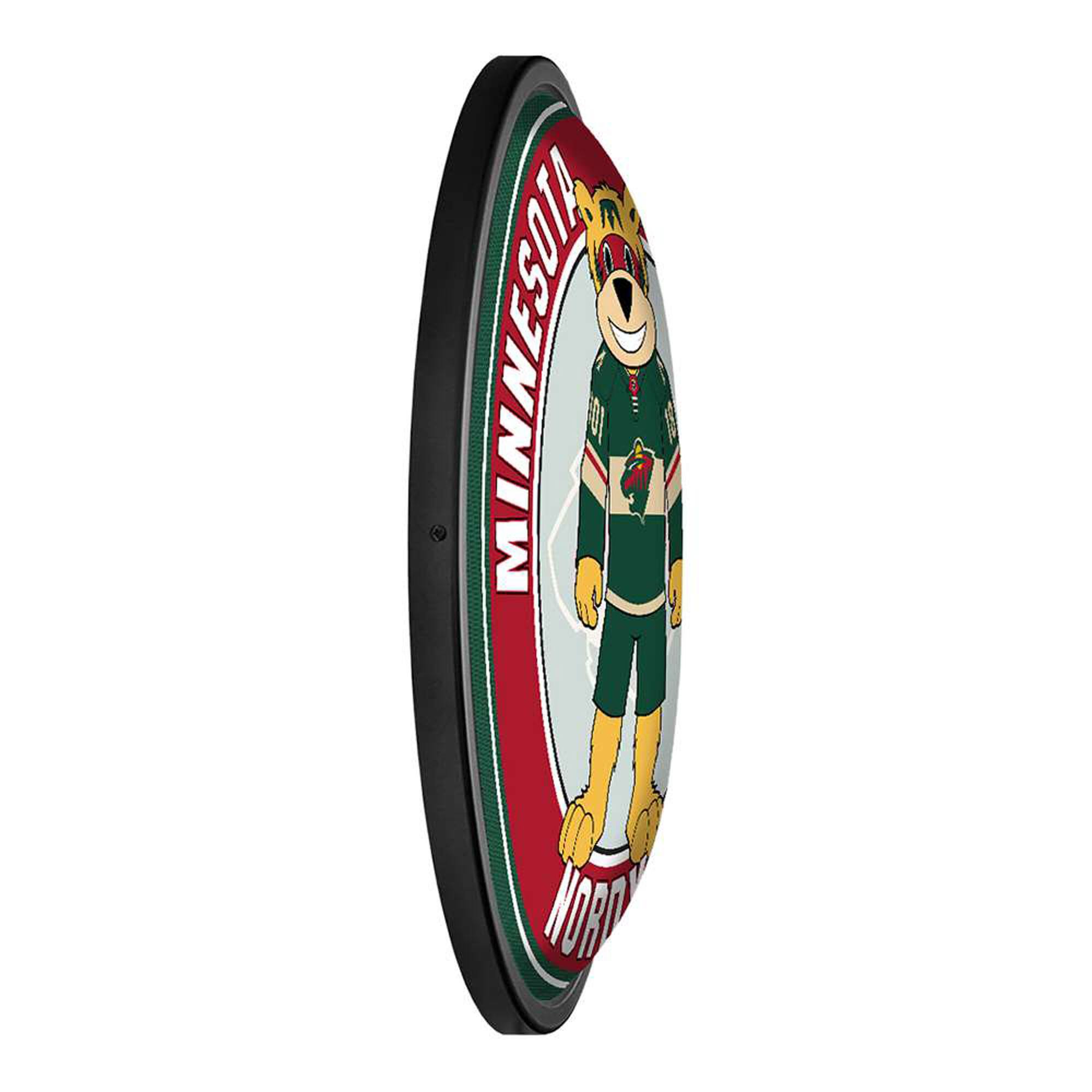 Alt View 2. The Fan-Brand - Minnesota Wild Mascot 18'' Round Slimline Illuminated Wall Sign - Multicolor.