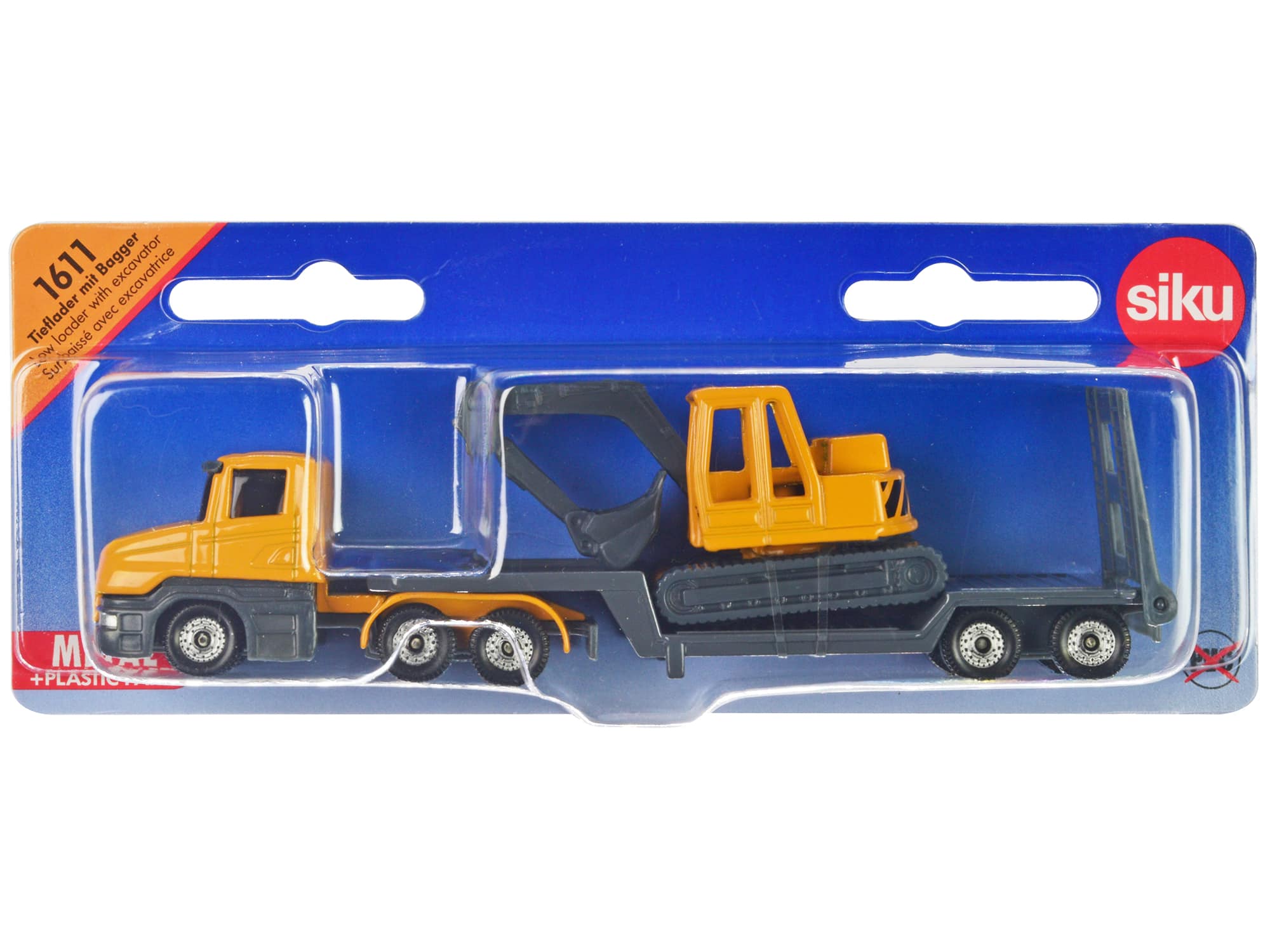 Truck with Low Loader Trailer and Excavator Yellow Diecast Model by Siku price history on PriceWatchPro