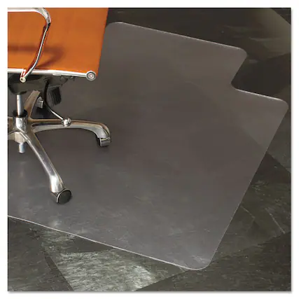 Front. ES Robbins - Natural Origins Biobased Chair Mat for Hard Floors Rectangular with Lip Straight Edges 36" x 48" Clear - Clear.