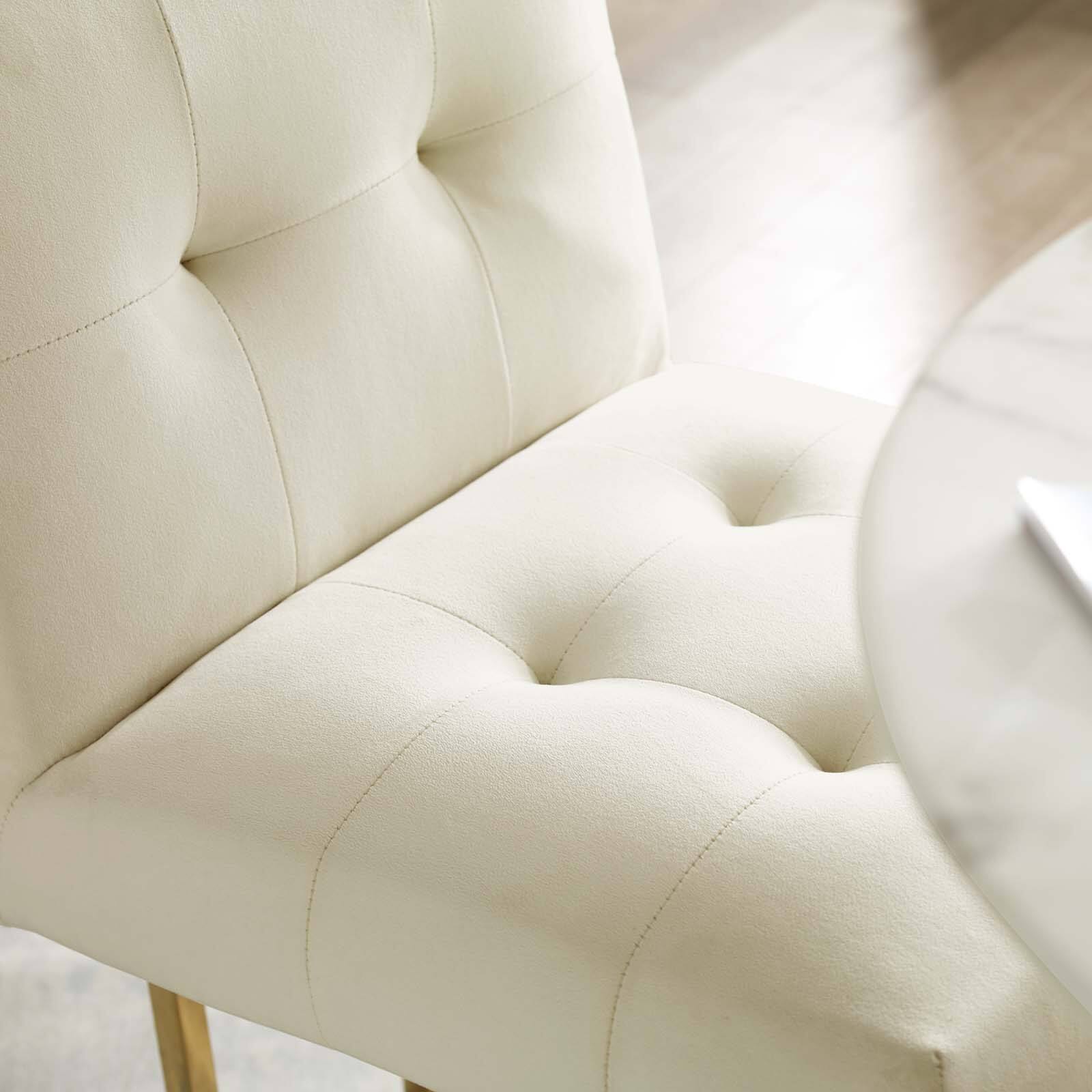 Left. Modway - Privy Gold Stainless Steel Performance Velvet Bar Stool by Modway - Gold Ivory.