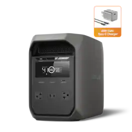 EcoFlow - DELTA 3 Classic(1024 Wh Capacity)Portable Power Station,1800W AC Output,Fast Charge,Solar Generator for RVs - Dark Gery