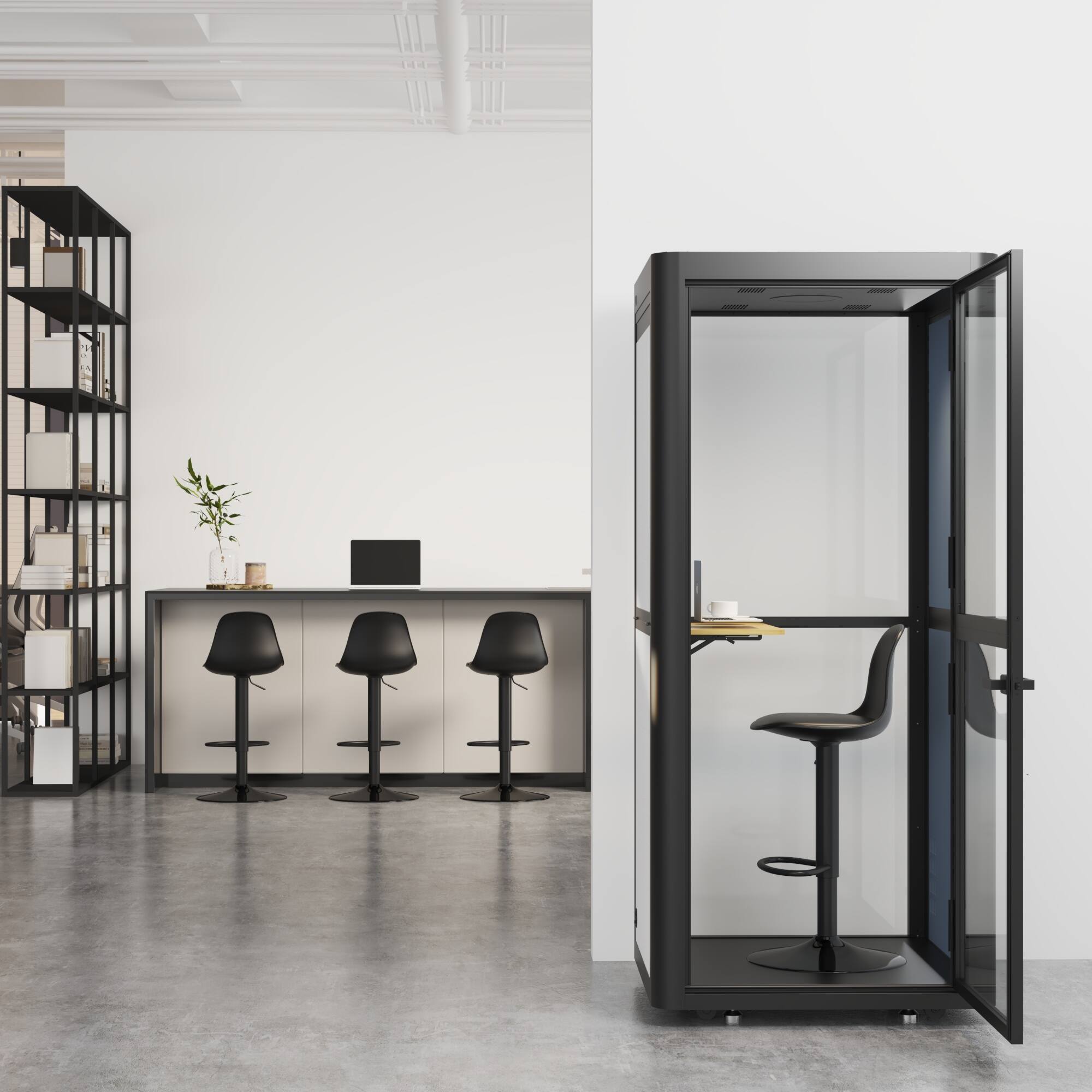 Alt View 3. FlexiSpot - BS1B Adjustable Height Swivel Counter Stool - Black.