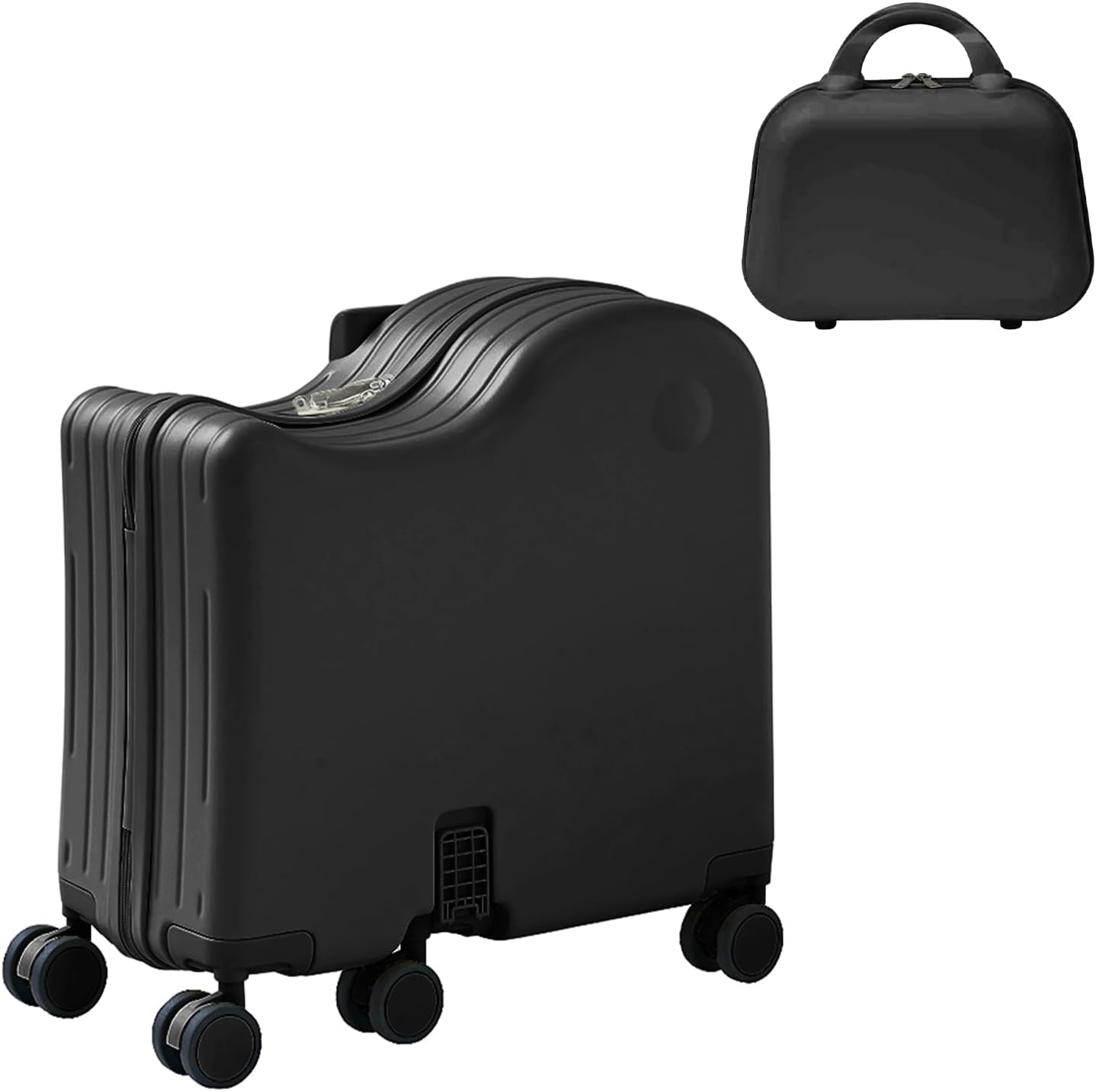 Alt View 7. Circus Cirle - Ride-on Luggage with Portable Bag for Kids - Black.