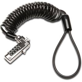 Kensington - Slim Portable Combination Lock for Standard Slot - 5.91 ft Cable - Resettable - 4-digit - Combination Lock - Black/Silver