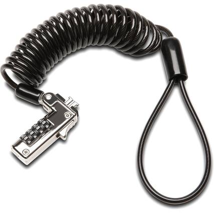Front. Kensington - Kensington Slim Portable Combination Lock for Standard Slot - 5.91 ft Cable - Resettable - 4-digit - Combination Lock - Black/Silver.