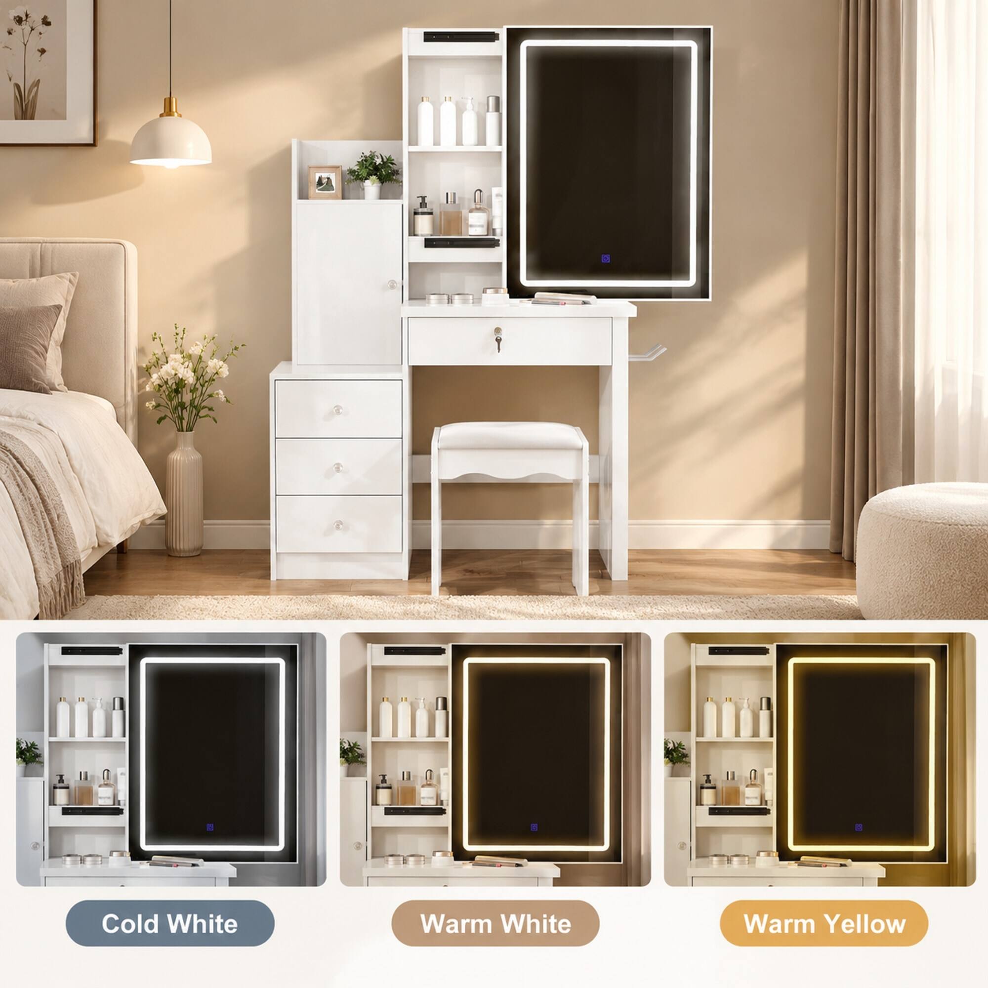 Cold White  
Warm White  
Warm Yellow
