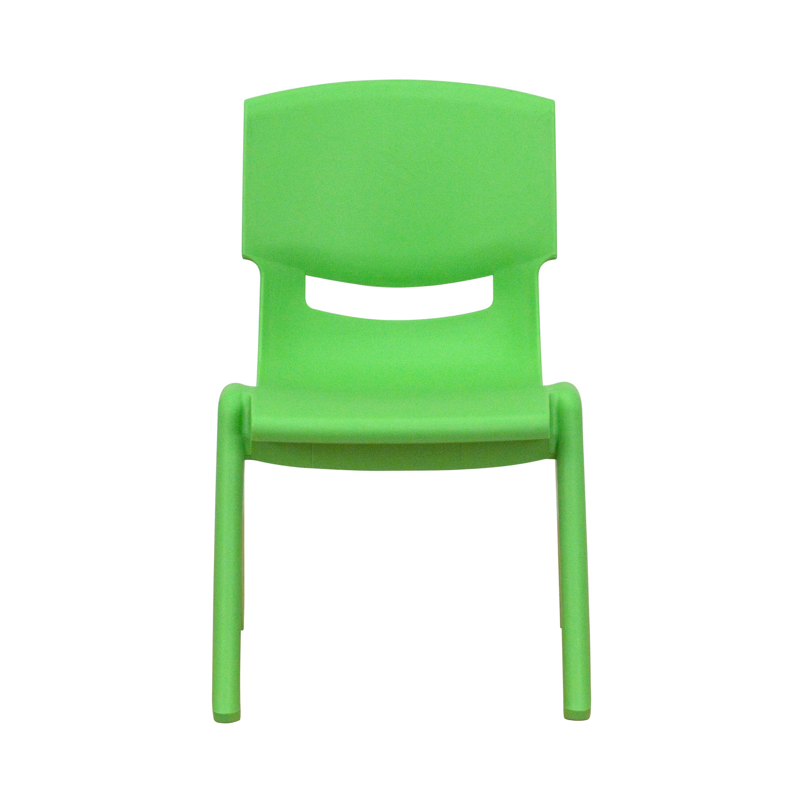 Alt View 8. Emma + Oliver - 4 Pack Plastic Stackable Pre-K/School Chairs with 10.5"H Seat - Green.