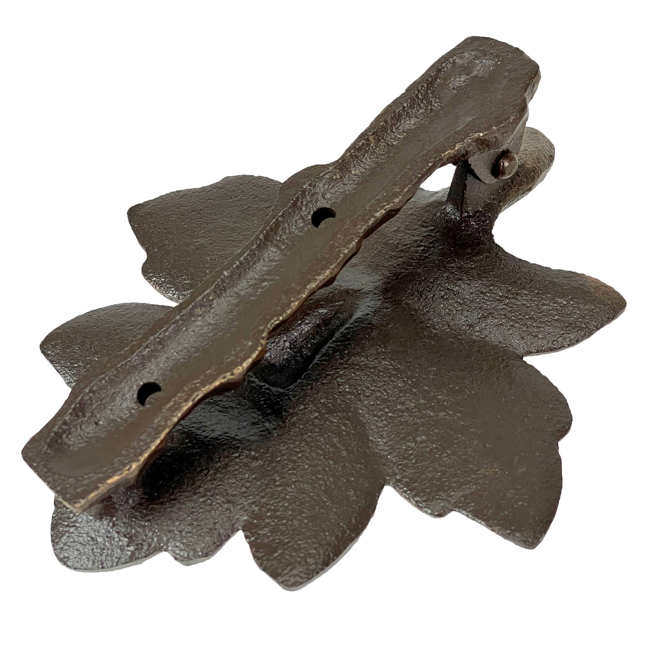 Alt View 7. Zeckos - Bronze Finish Cast Iron Leaf Face Door Knocker - Artistic Entry Decor - Bronze.