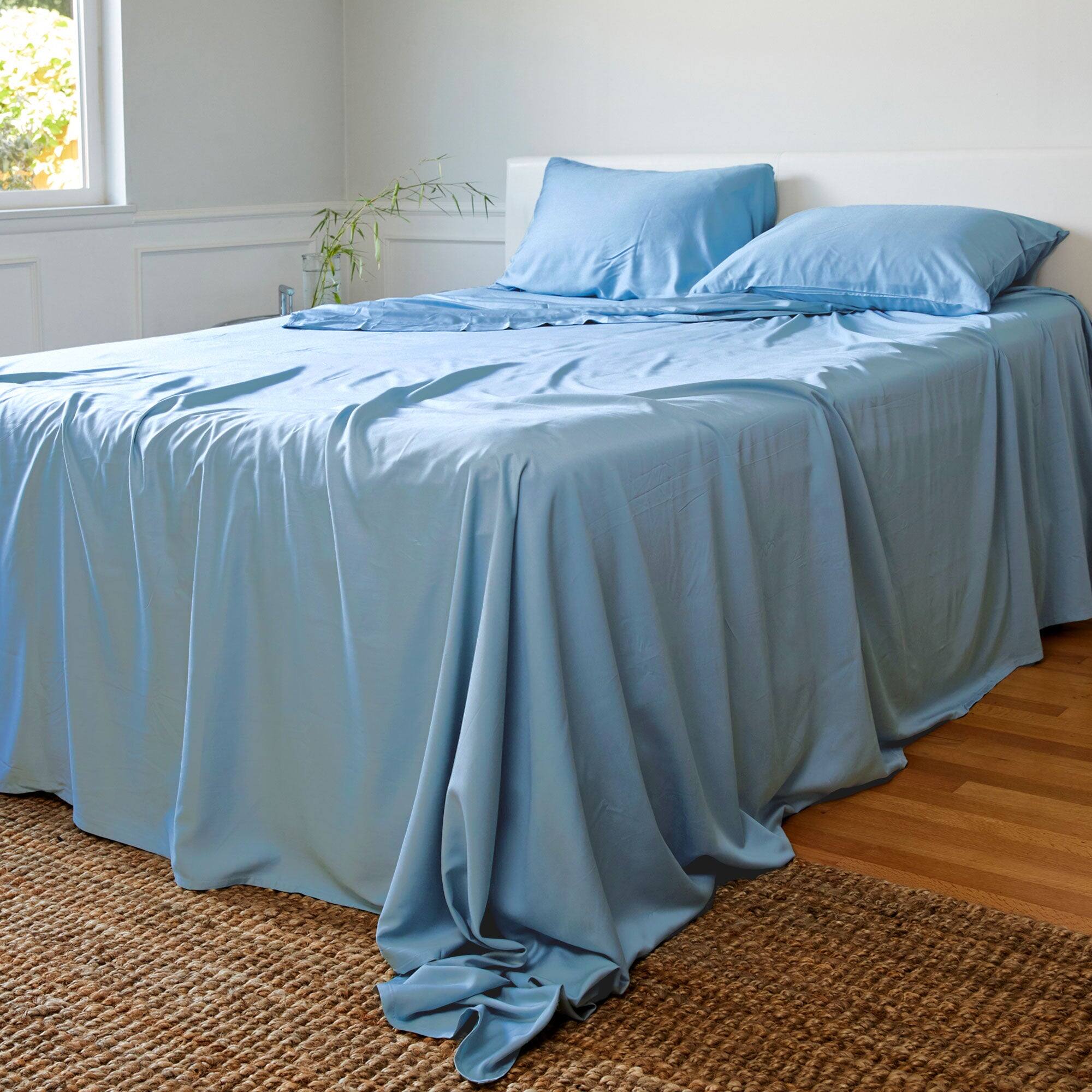 Alt View 3. BedVoyage - Luxury 100% viscose from Bamboo Bed Sheet Set - Blue.
