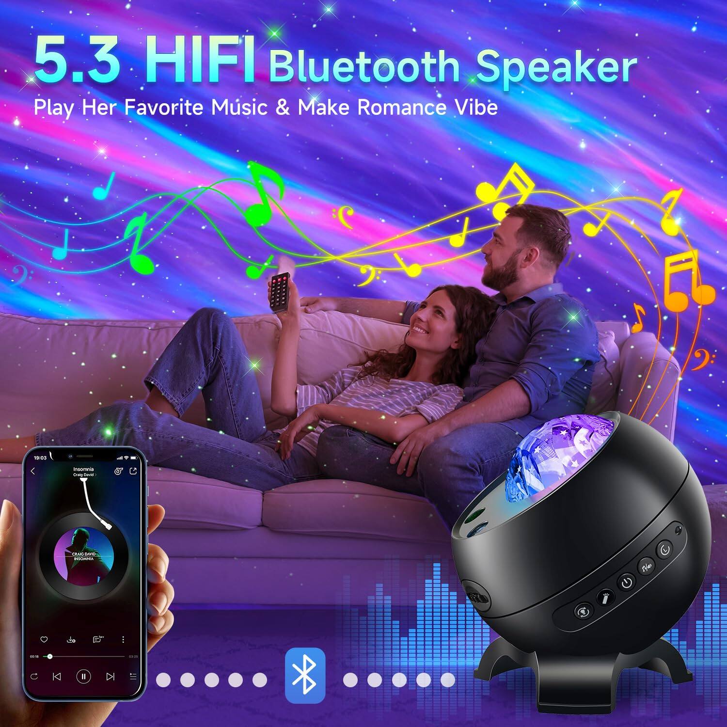 Dazzed Corner Galaxy Light Projector with 300+ Modes, Bluetooth