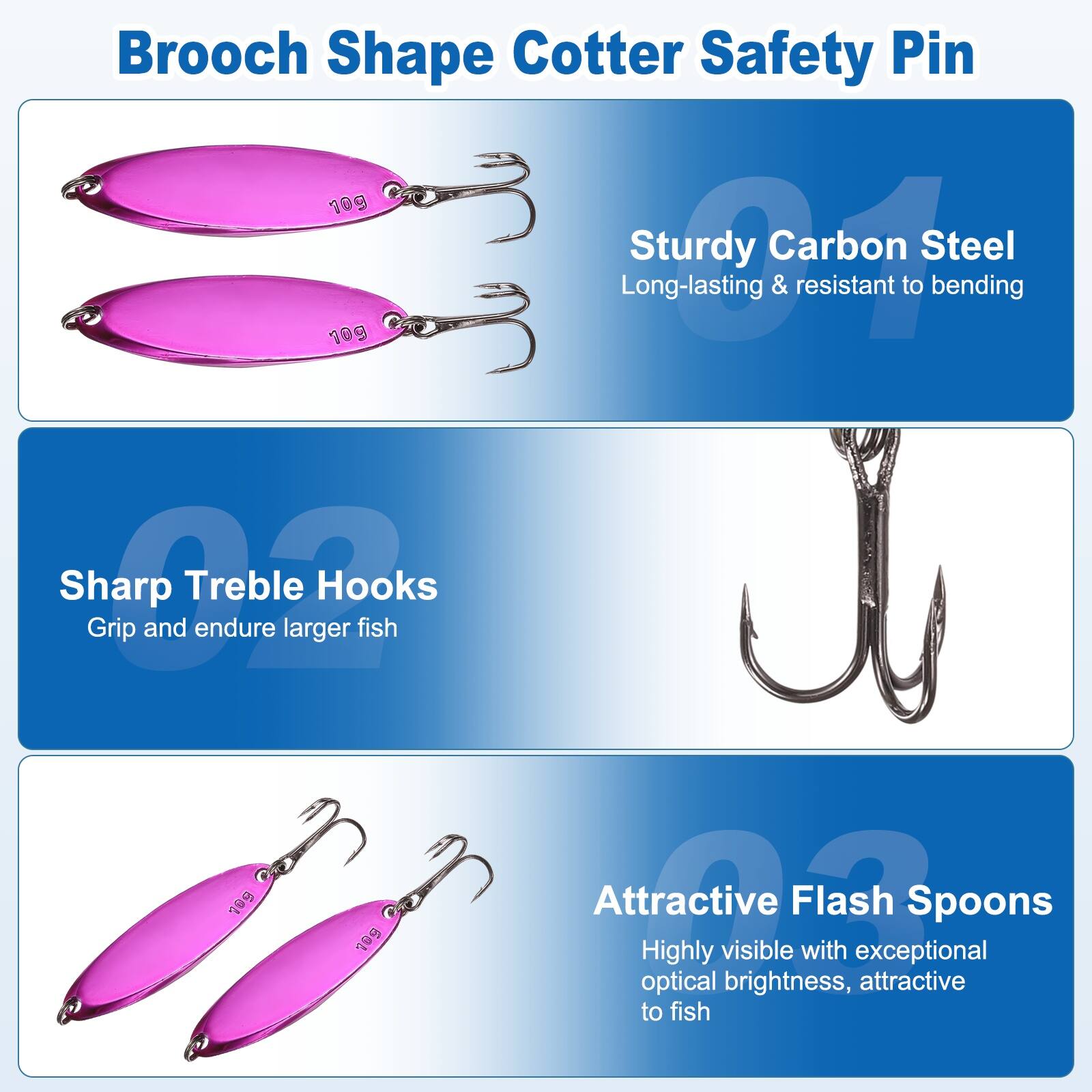 Unique Bargains Fishing Spoons Lures, Metal Saltwater Treble Trout ...