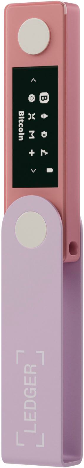 The text on the image reads "x Bitcoin M + B D 7 LEDGER L." This can be grouped and corrected as follows:

"x Bitcoin M + B D 7 LEDGER L" can be grouped as "Bitcoin M + B D 7 LEDGER L." The "x" is a redundant symbol, and the text can be corrected to read "Bitcoin M + B D 7 LEDGER L."