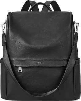 Vulpecula Spade - Womens Backpack Purse PU Leather Anti-theft Large Fashion Designer Travel Bag Ladies Shoulder Bags - Top Zip-7 Black