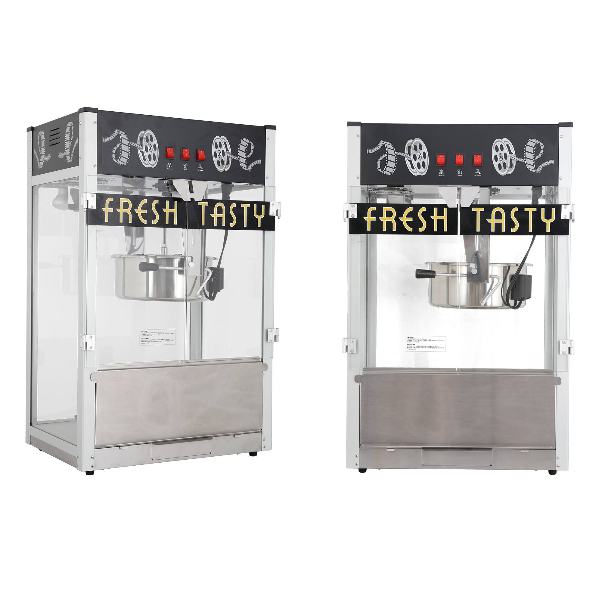BEARSOLIM - Popcorn Machine,30 Oz Kettle,1650 W, Tabletop Popcorn Machine with 3-Switch Control ,Popcorn Machine Maker - Black
