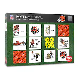 YouTheFan - Cincinnati Bengals Licensed Memory Match Game - Multicolor