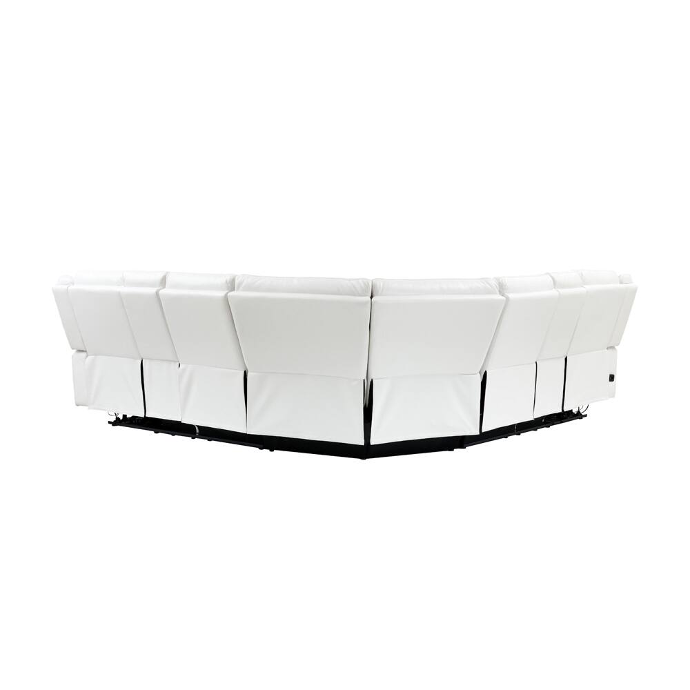 Left. Global Furniture USA - Sectional PRAF CRLS with LED - White - White.