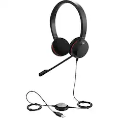 Front. Jabra - Jabra Evolve 20 Headset - Microsoft Teams Certification - Stereo - USB Type C, USB Type A - Wired - 20 Hz to 20 kHz - Black.