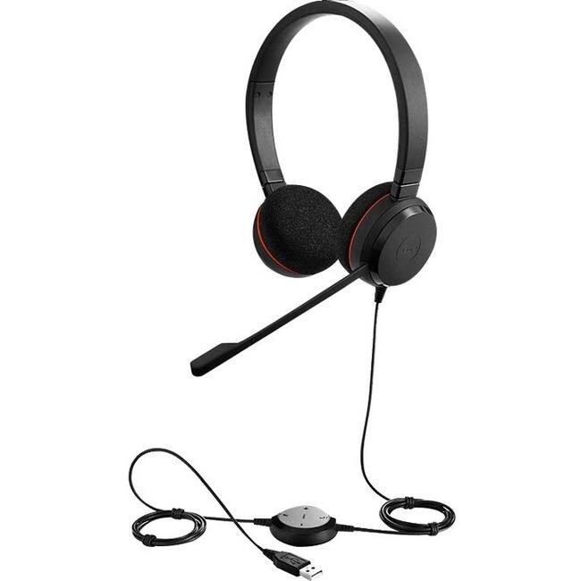 Front. Jabra - Jabra Evolve 20 Headset - Microsoft Teams Certification - Stereo - USB Type C, USB Type A - Wired - 20 Hz to 20 kHz - Black.