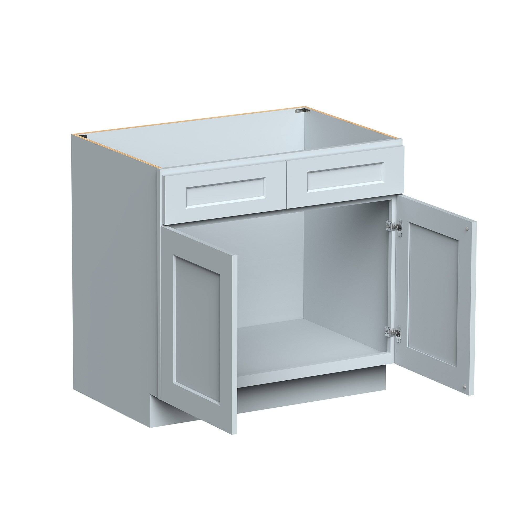 Alt View 2. Boyel Living - 36in.W x24in.D x34.5in.H DOVE GREY SINK BASE Fully assembled Cabinet With Two HDF Doors - Gray.