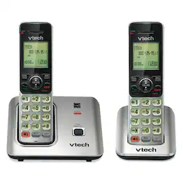 VTech - CS66192 Cordless Phone System with Base and 1 Additional Handset - Black/Silver