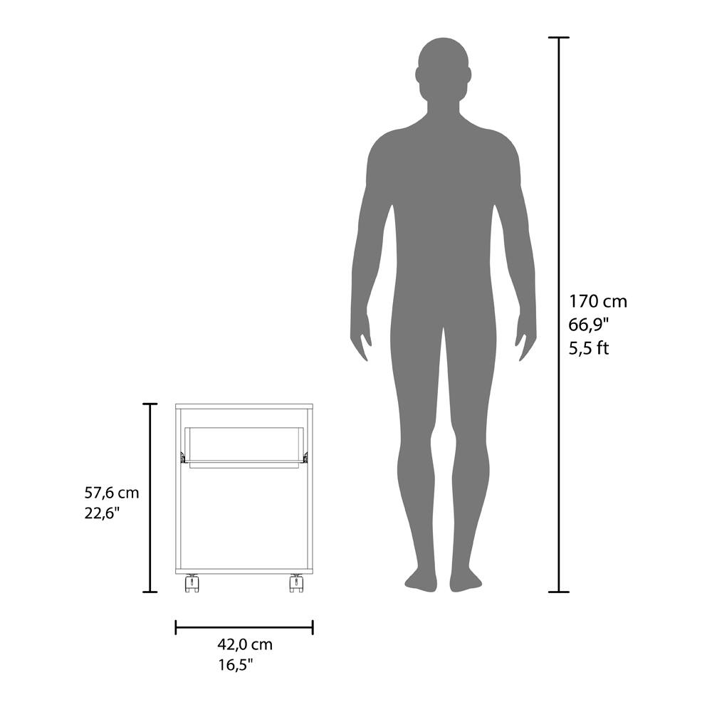 170 cm  
66,9"  
5,5 ft  

57,6 cm  
22,6"  

42,0 cm  
16,5"