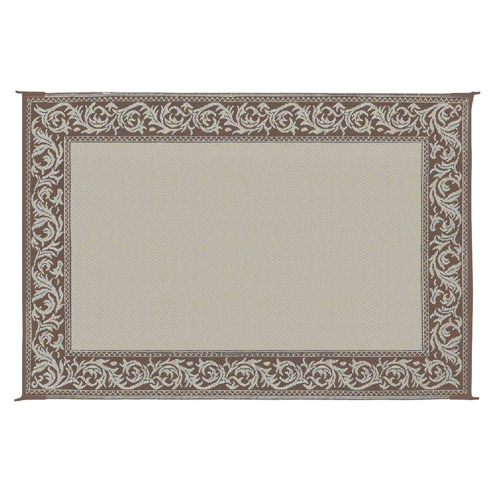 Alt View 1. Reds Spade - Ming's Mark Rd7 Reversible Classical Patio Mat - 6' X 9' /beige type: Universal type: Universal Ming' - Brown/Beige.