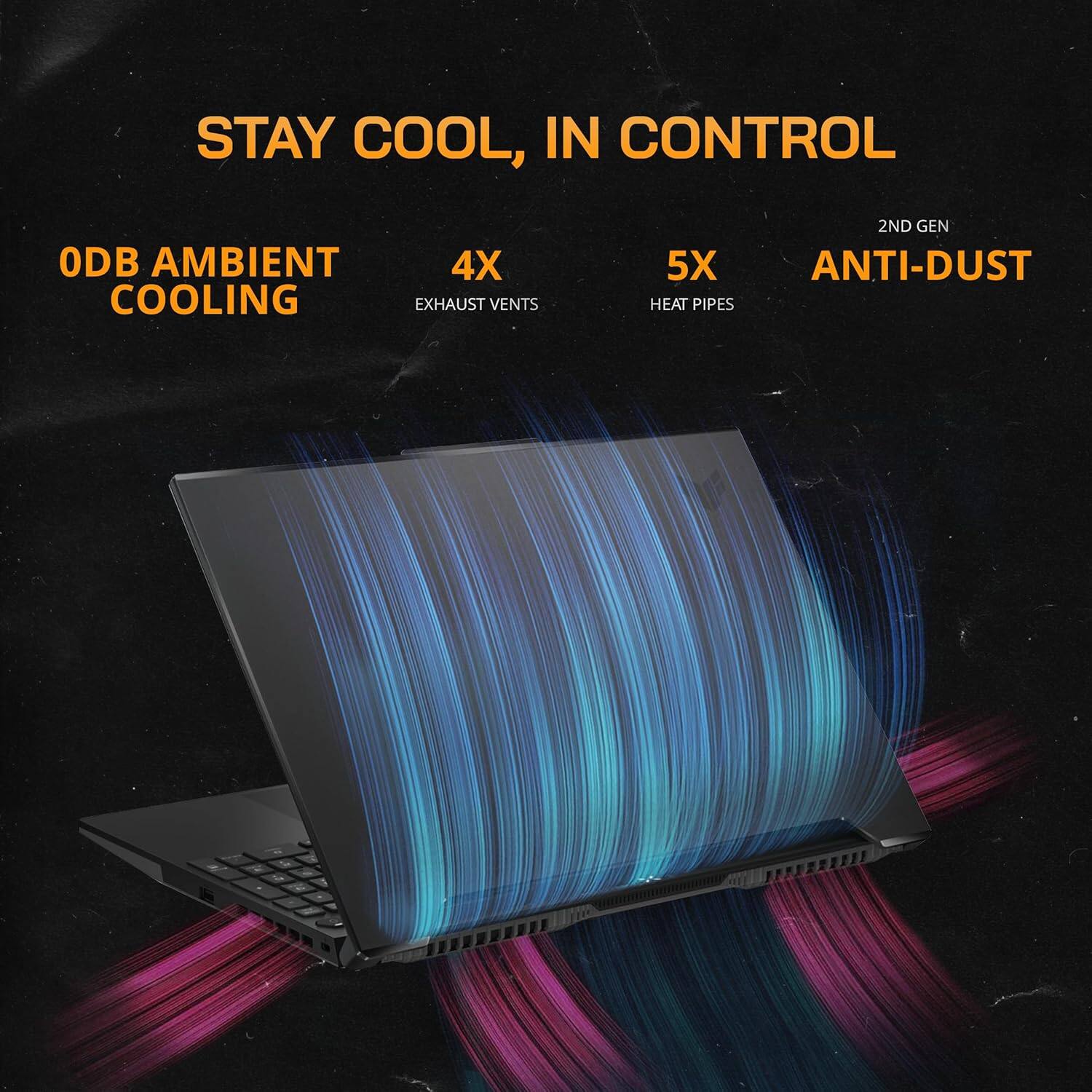 STAY COOL, IN CONTROL

ODB AMBIENT COOLING

4X EXHAUST VENTS

5X HEAT PIPES

2ND GEN ANTI-DUST