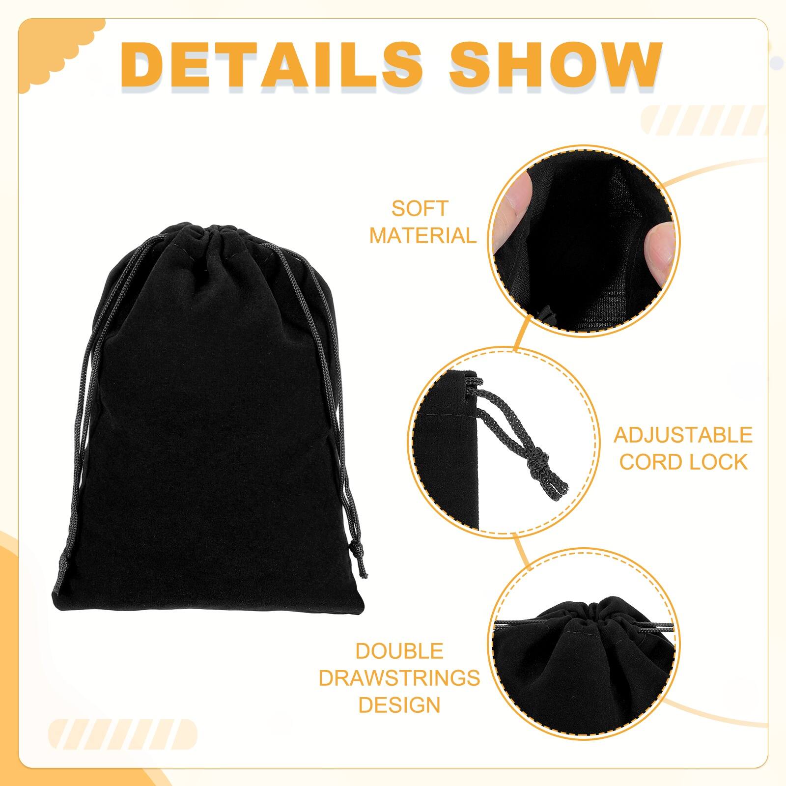 DETAILS SHOW

- SOFT MATERIAL
- ADJUSTABLE CORD LOCK
- DOUBLE DRAWSTRINGS DESIGN