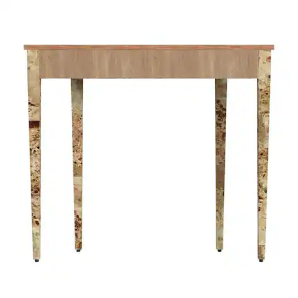 Front. Starlight Canyon Home - Light Brown Half Moon Console Table - Narrow Entryway and Sofa Table - Light Brown.