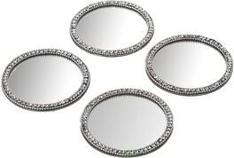Jiallo - Elegance Brilliant Set of 4 Mirror Coasters - Silver, Multi Color