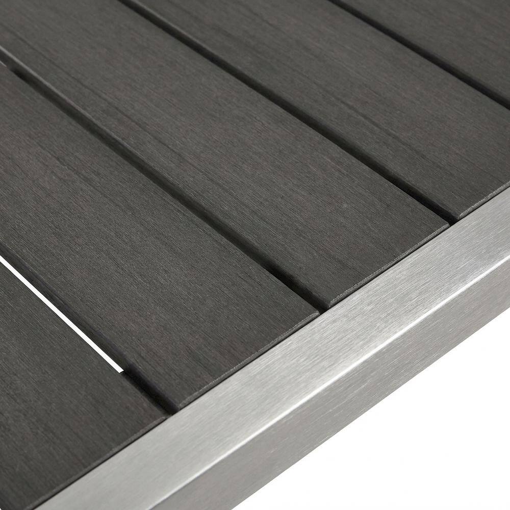Alt View 1. Outdoor Escape - Aluminum Outdoor Bar Table With Square Top And Modern Design - Gray.